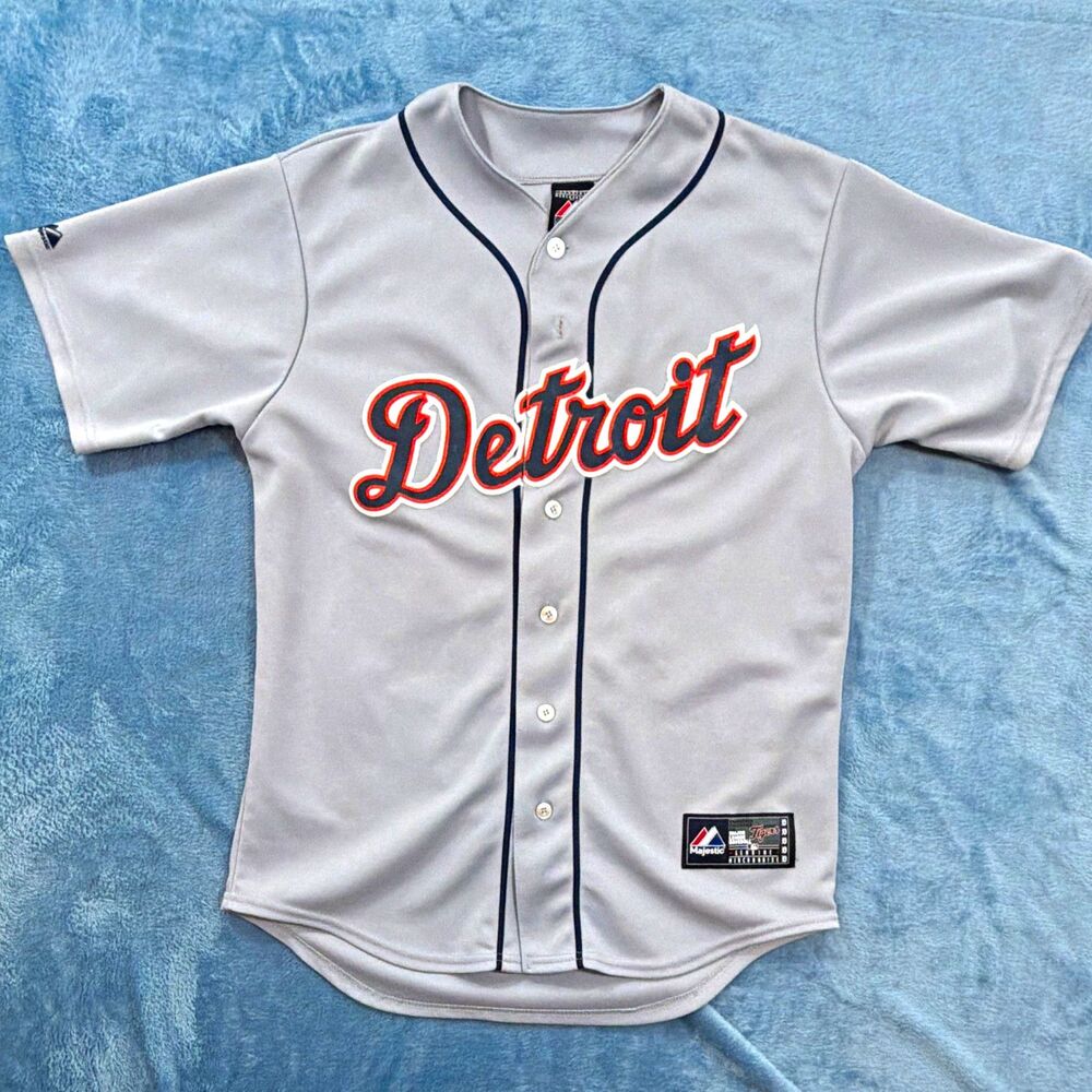 Majestic Detroit Tigers Miguel Cabrera Jersey Medium M Grey Stitched MLB Away 24